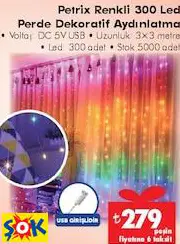 PETRİX RENKLİ 300 LED PERDE DEKORATİF AYDINLATMA